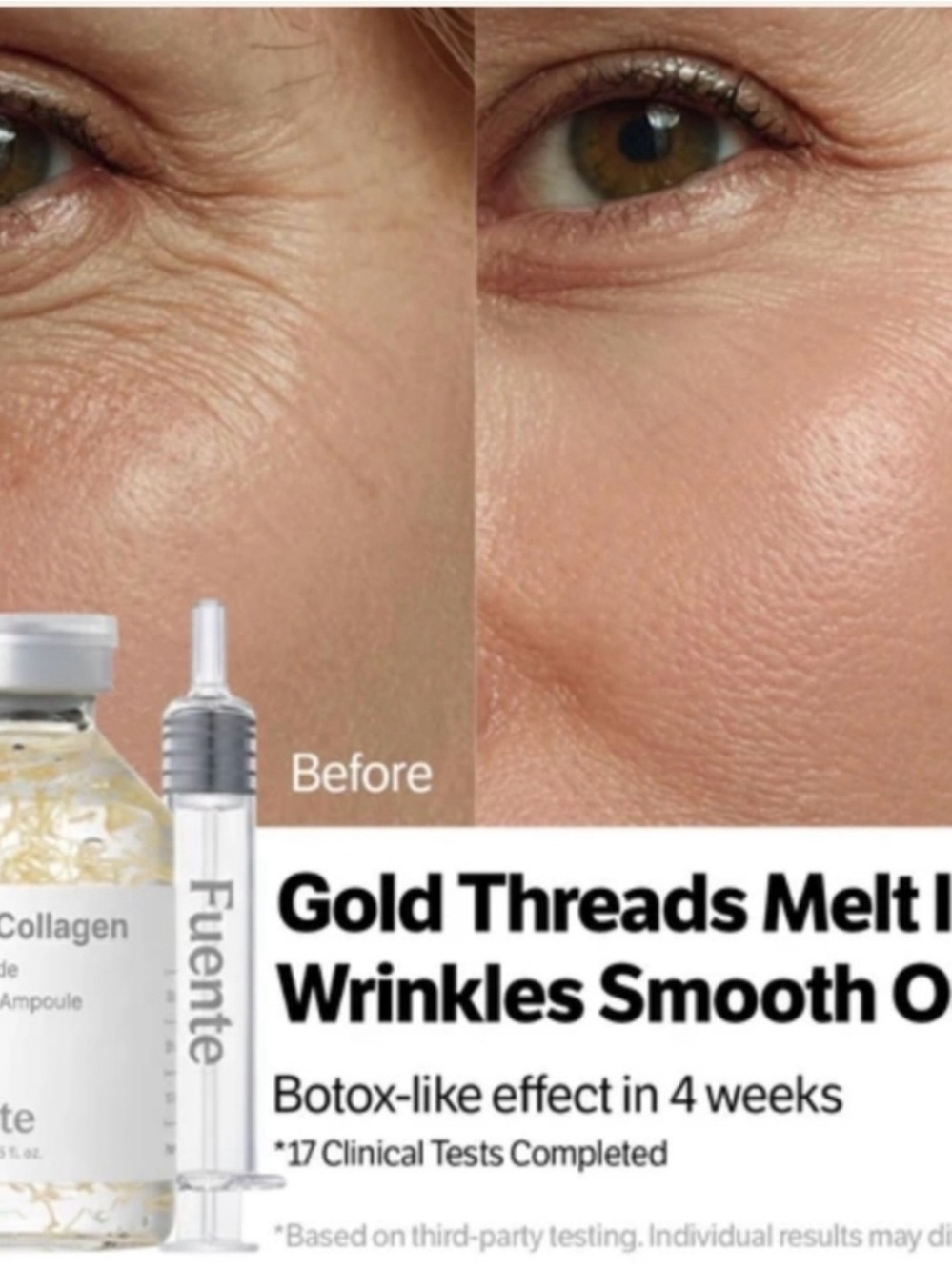Fuente Gold Threads Deep Collagen- Silk Peptide - Intensive Ampoule- 4 new boxes